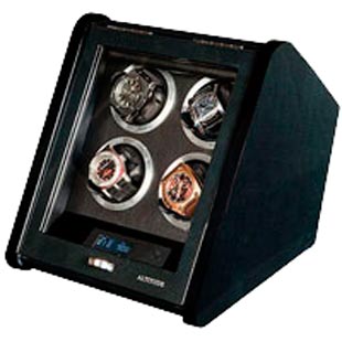 Шкатулка для подзавода 4-х механических часов, материал: карбон, покрытый лаком