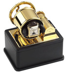 Шкатулка для подзавода часов от Итальянской компании Scatola del Tempo для подзавода 1-х часов (верх-позолота, низ-черная кожа)