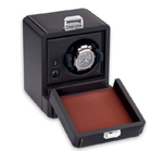 Шкатулка для подзавода часов от Итальянской компании Scatola del Tempo для подзавода 1-х часов (коричневая кожа, белый металл)