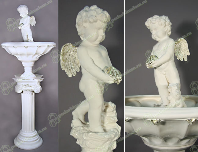 Декоративные фонтаны Ангел с ракушкой